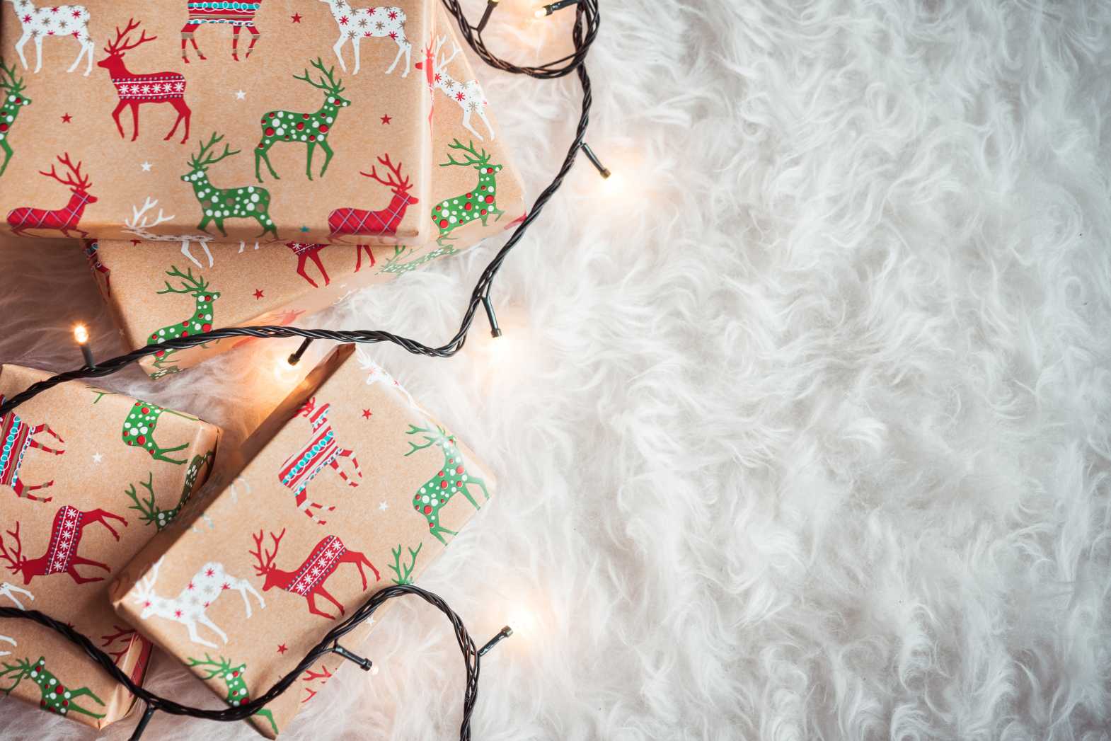 christmas presents and white room for text free hd image picjumbo