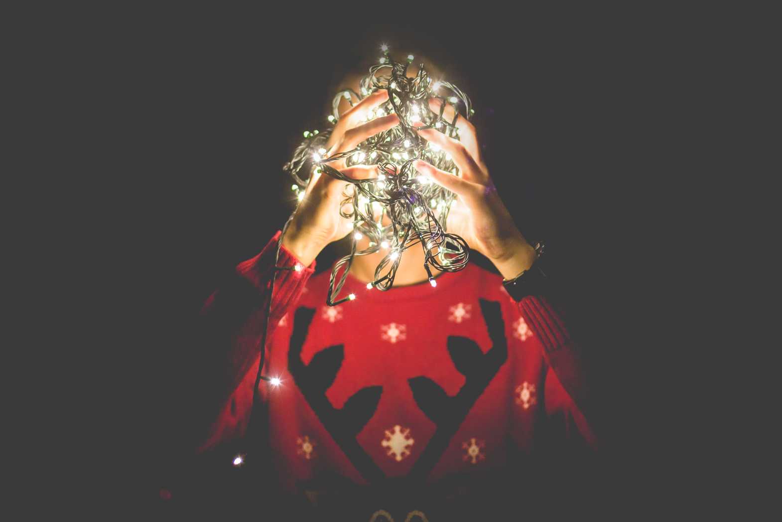 idea head christmas lights free stock image